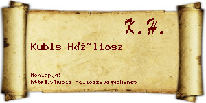 Kubis Héliosz névjegykártya